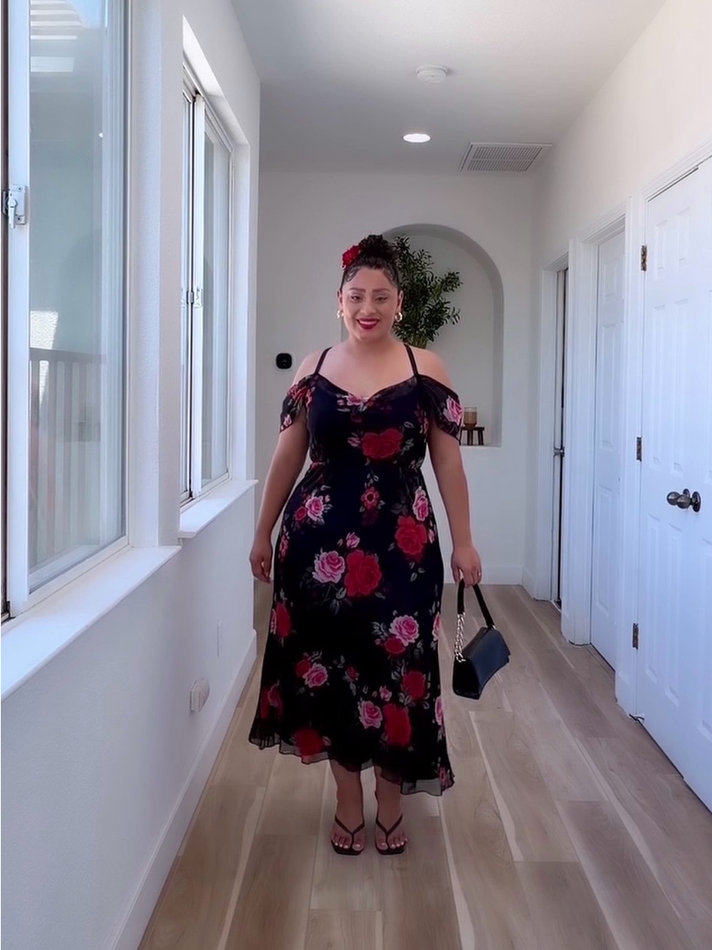 Black floral dress